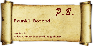 Prunkl Botond névjegykártya